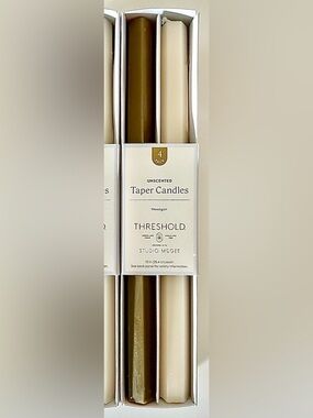 10in Tapered Candles Hexagon Shape Threshold with Studio McGee 4-pack NEW